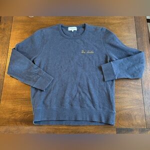 Maison Labiche Charonne The Dude LS Crew Blue Fleece Sweatshirt Men M Active
